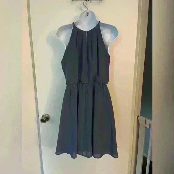 Lush Dark Lavender Halter Dress - Picture 2 of 5